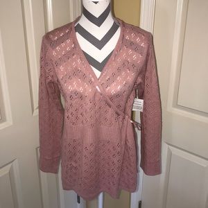 Blush pink wrap sweater